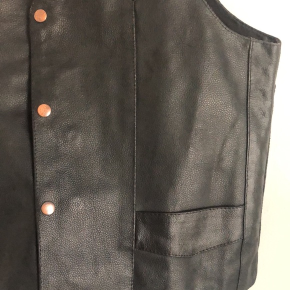 Genuine Leather Biker Vest - Picture 4 of 7